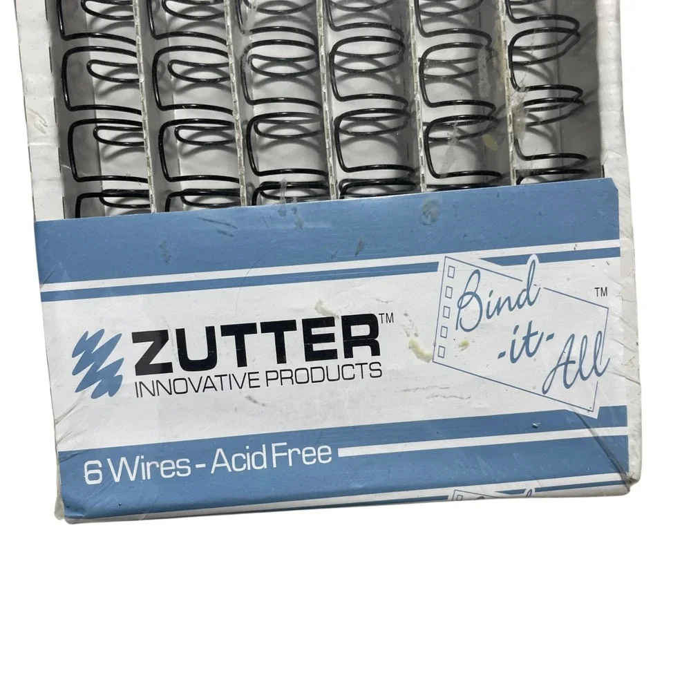 Zutter 6 Wire Pack NEW 1/2 Inch  Black Wire Binding Coils Acid Free